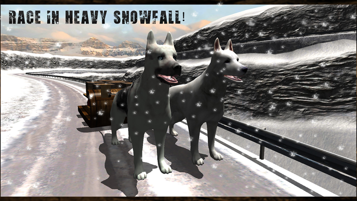 Winter Snow Dog Sledding Ski Simulator 3D截图3