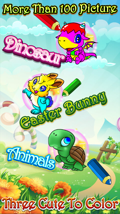 Dinosaurs Animal and Easter Eggs Coloring Pag截图4