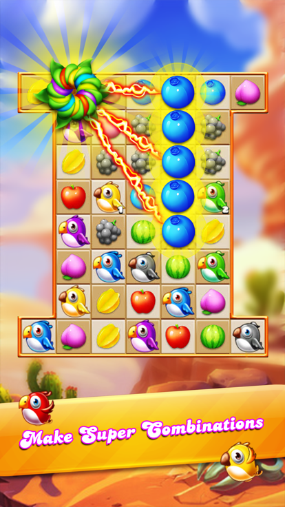 Sweet Fruits best match 3 puzzle截图4