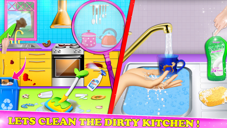 Home Cleaning Girls Game截图2