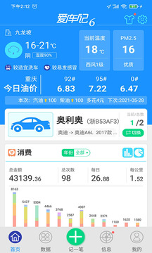 愛車記油耗版-車輛數(shù)據(jù)管理截圖