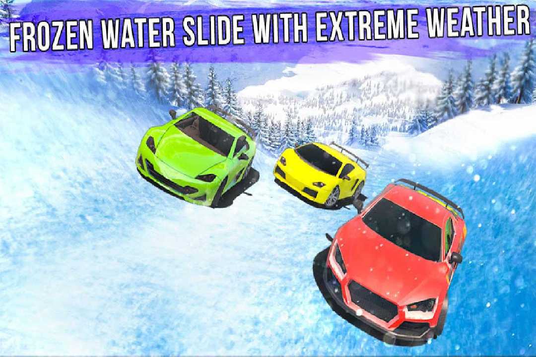 Frozen Water Slide Car Race截图3