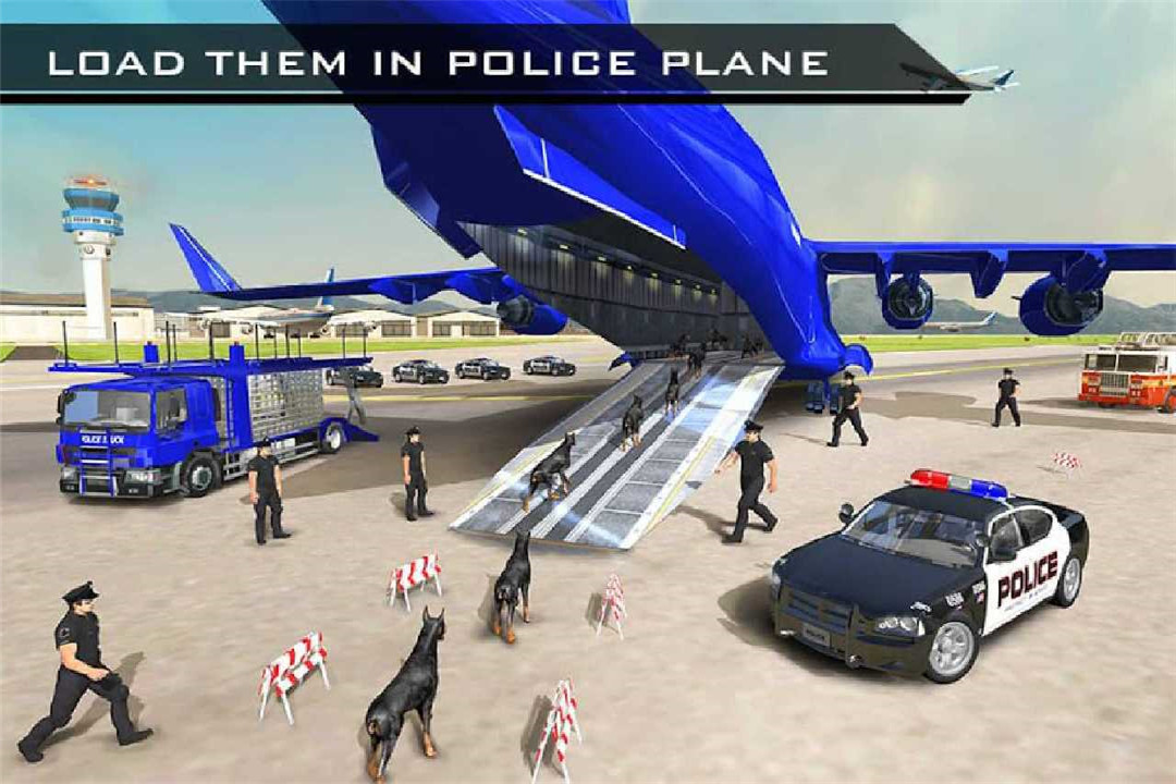 US Police Robot Dog - Police Plane Transport Game截图3