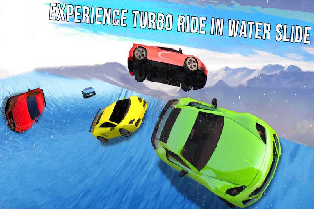 Frozen Water Slide Car Race截图2
