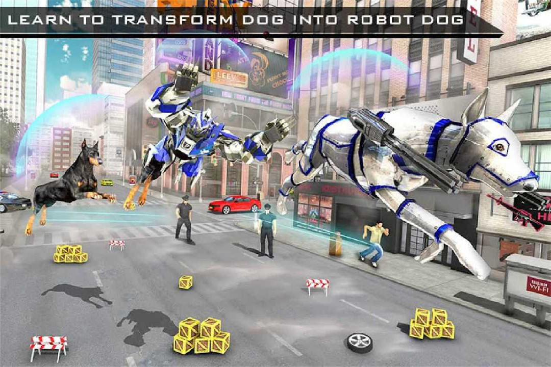 US Police Robot Dog - Police Plane Transport Game截图1