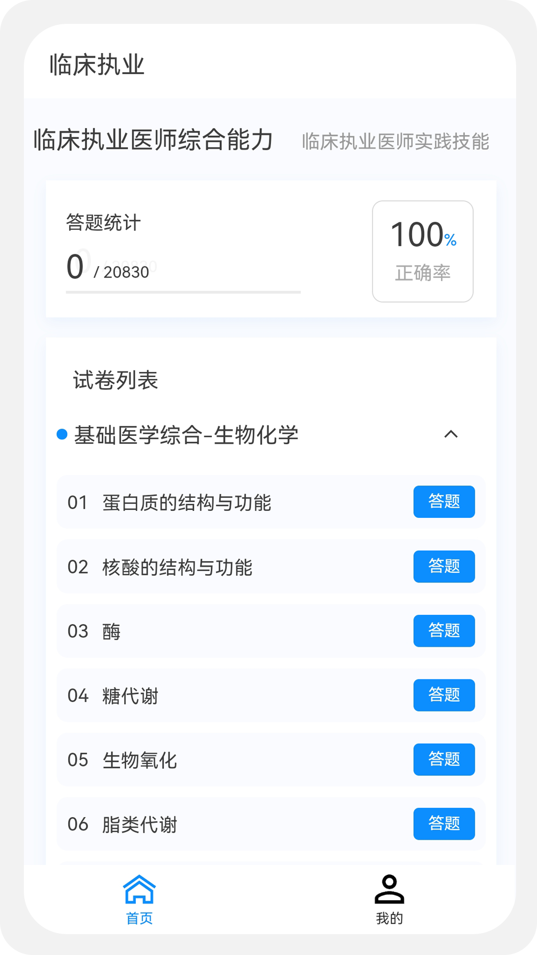臨床執(zhí)業(yè)醫(yī)師100題庫截圖預覽