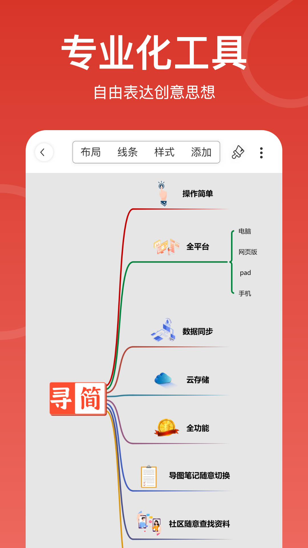 寻简思维导图v3.2.2截图3