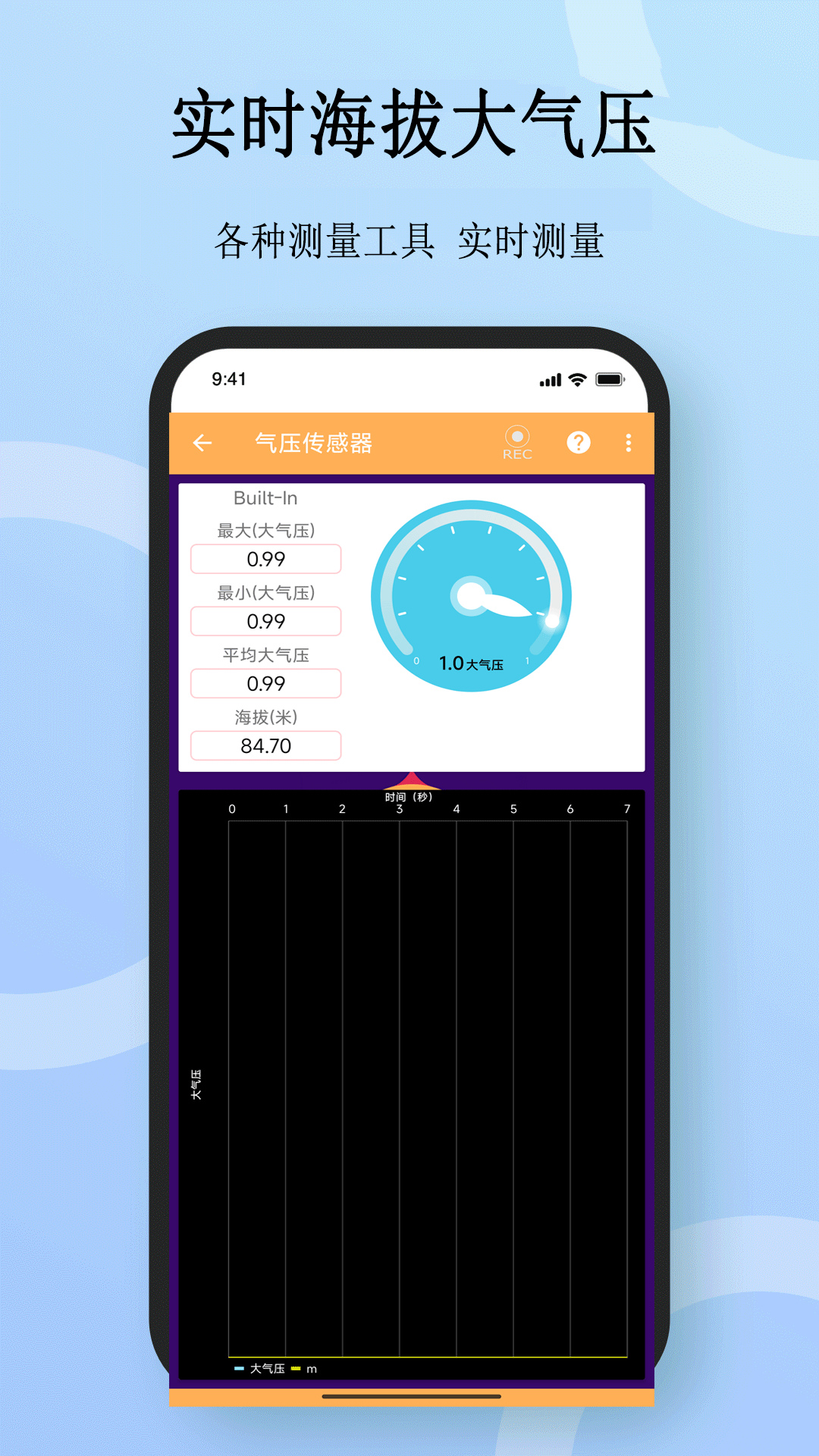 實(shí)時(shí)海拔大氣壓截圖預(yù)覽