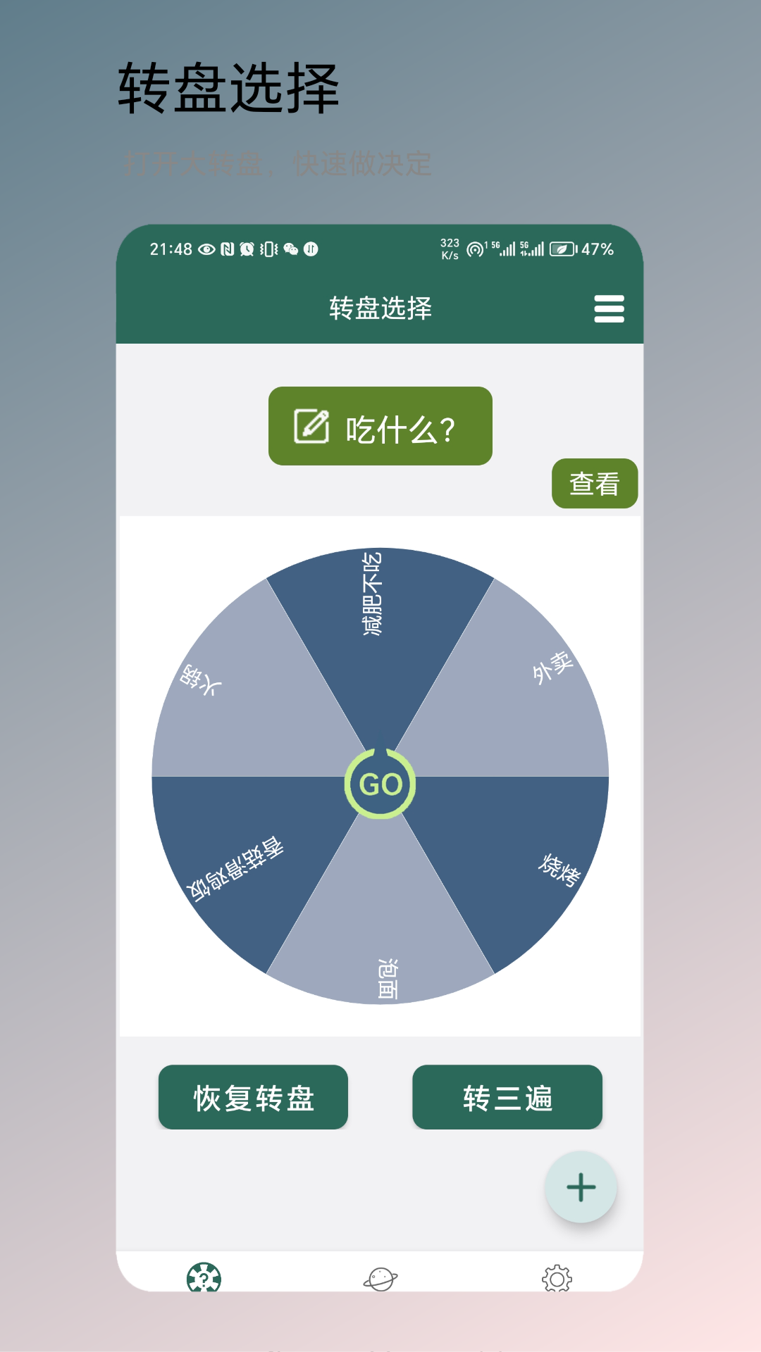 轉(zhuǎn)盤決定截圖預覽