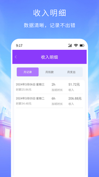 工時(shí)記賬截圖