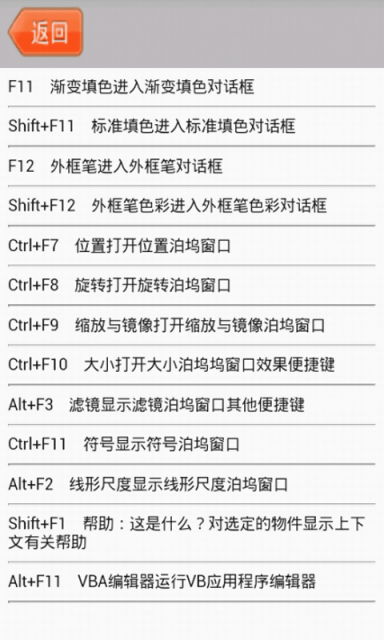 coreldraw快捷键截图3