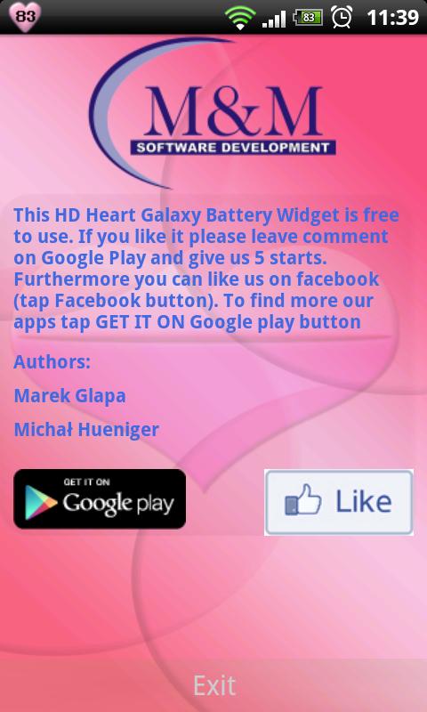 HD Heart Galaxy Battery Widget截图5