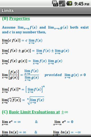 Calculus Quick Reference Free截图2