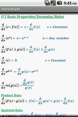 Calculus Quick Reference Free截图3