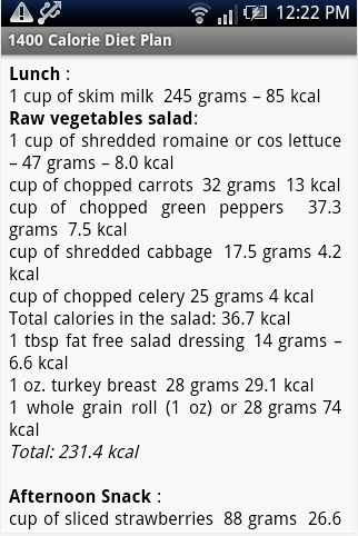 1400卡路里的饮食计划截图1