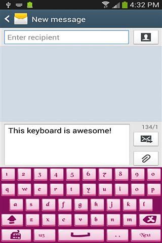 粉色键盘主题的关键截图1