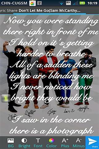 1D Lyric Share截图2