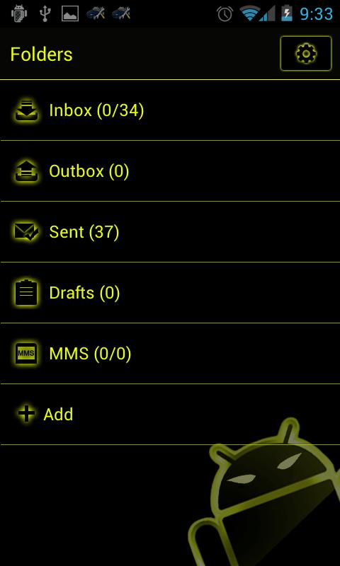 GOSMS Theme SulphurYellow截图3