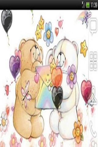 Teddy Bear Hearts Balloons LWP截图1