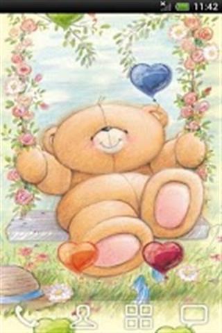 Teddy Bear Hearts Balloons LWP截图3