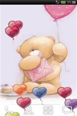 Teddy Bear Hearts Balloons LWP截图4