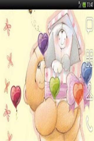 Teddy Bear Hearts Balloons LWP截图6