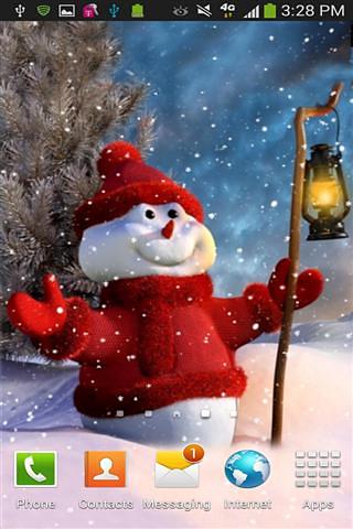 圣诞雪人壁纸 Christmas Snowman LWP截图2