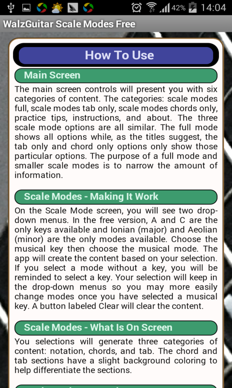 WalzGuitar Scale Modes Free截图2